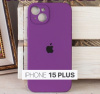 Силиконовый чехол для iPhone 15 Plus с закрытой камерой фиолетовый