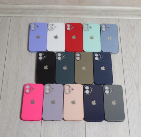 Чехлы стеклянные для iPhone 16 Кофейный