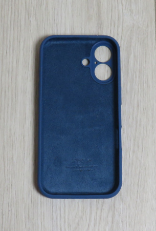 Силиконовый чехол для iPhone 16 с закрытой камерой деним