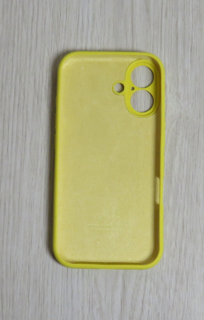 Силиконовый чехол для iPhone 16 Plus с закрытой камерой Желтый