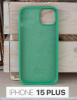 Силиконовый чехол для iPhone 15 Plus с открытой камерой Мятный