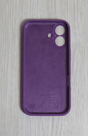 Силиконовый чехол для iPhone 16 Plus с закрытой камерой Фиолетовый