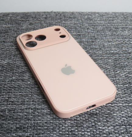 Чехлы стеклянные для iPhone 17 Pro пудровый