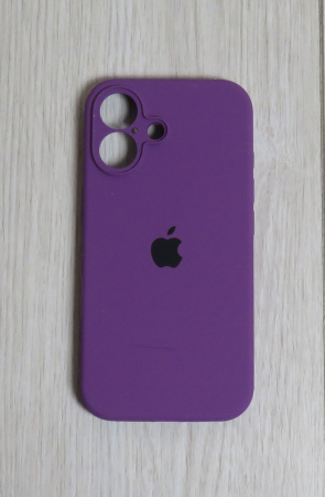 Силиконовый чехол для iPhone 16 Plus с закрытой камерой Фиолетовый