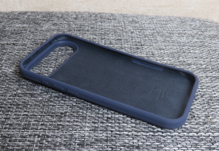 Силиконовый чехол для iPhone 17 Air с открытой камерой т-синий