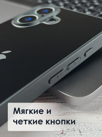 Чехлы стеклянные для iPhone 16 Черный
