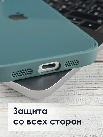 Чехлы стеклянные для iPhone 16 Болотный