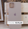 Силиконовый чехол для iPhone 15 Plus с открытой камерой серофиолетовый