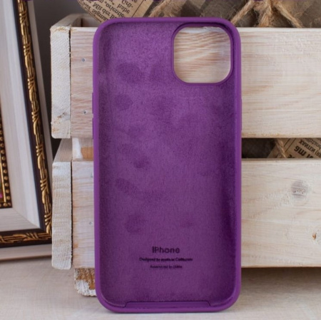 Силиконовый чехол для iPhone 15 Plus с открытой камерой Фиолетовый