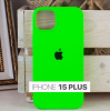 Силиконовый чехол для iPhone 15 Plus с открытой камерой Салатовый