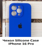 Силиконовый чехол для iPhone 16 Pro с закрытой камерой индиго