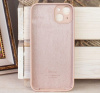 Силиконовый чехол для iPhone 15 Plus с закрытой камерой пудровый
