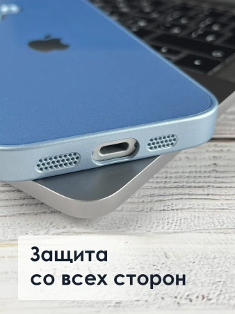 Чехлы стеклянные для iPhone 16 Титановый