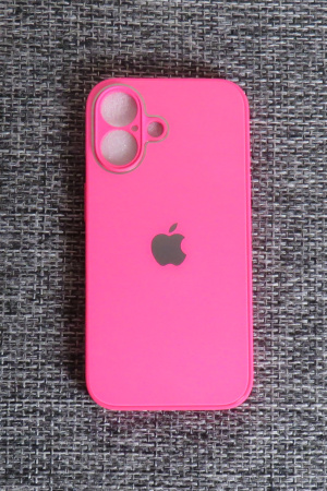 Чехлы стеклянные для iPhone 16 розовый
