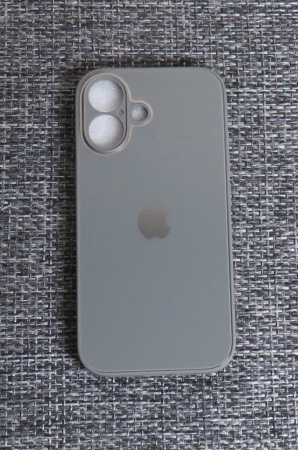 Чехлы стеклянные для iPhone 16 Серый