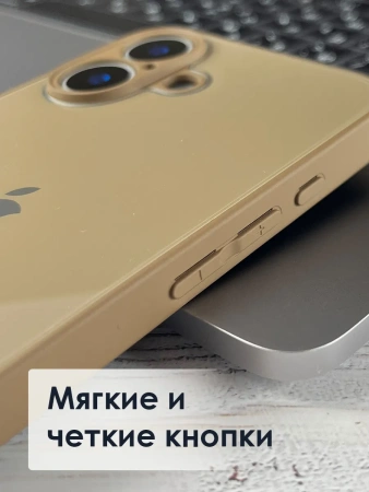 Чехлы стеклянные для iPhone 16 Коричневый
