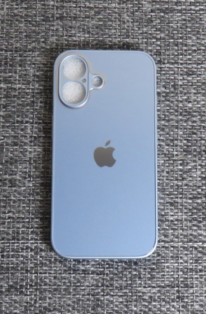 Чехлы стеклянные для iPhone 16 Титановый