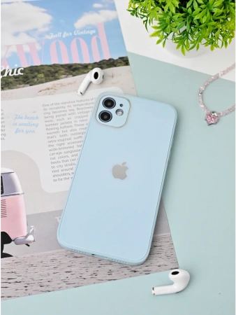 Чехлы стеклянные для iPhone 11 Светло-голубой