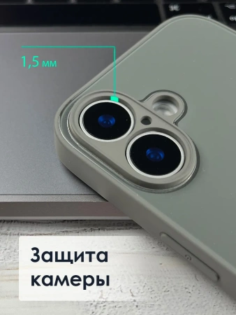 Чехлы стеклянные для iPhone 16 Серый
