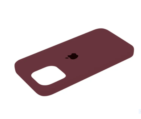 Силиконовый чехол для iPhone 16 Pro с открытой камерой бордовый