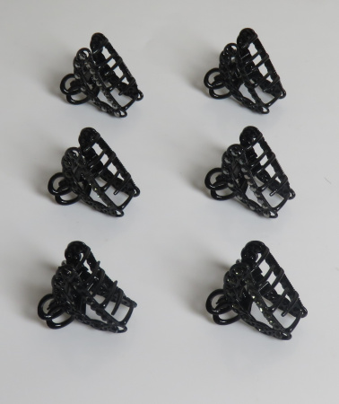 Крабики для волос маленькие набор 6 шт подарок на 8 марта черный с темными камушками