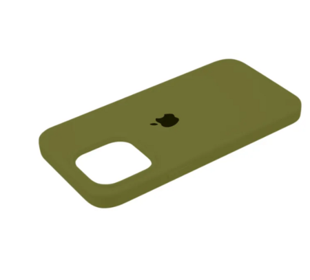 Силиконовый чехол для iPhone 16 Pro с открытой камерой хаки