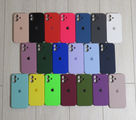 Силиконовый чехол для iPhone 16 с закрытой камерой Красный