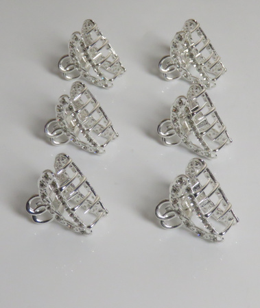 Крабики для волос маленькие набор 6 шт подарок на 8 марта серебристый