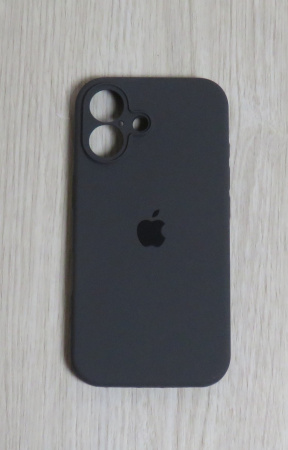 Силиконовый чехол для iPhone 16 с закрытой камерой Серый